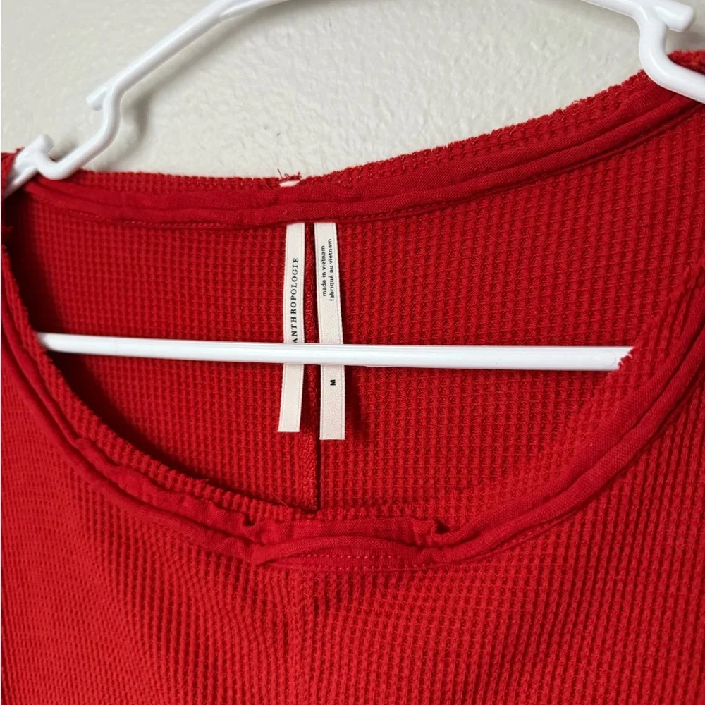 Anthropologie Sage Waffle knit Nori Pullover Top women’s Medium Effortless Boho - Picture 5 of 5